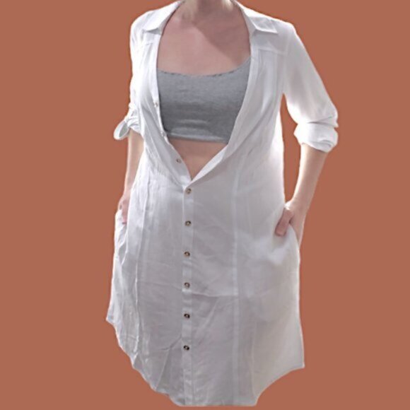 NWT GUESS Los Angeles Challis Shirt Dress - Picture 5 of 15